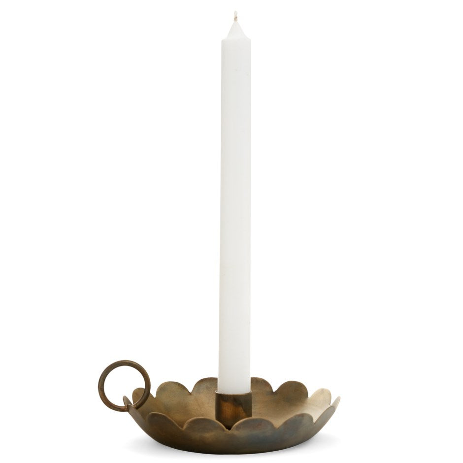 Scalloped Brass Candle holder