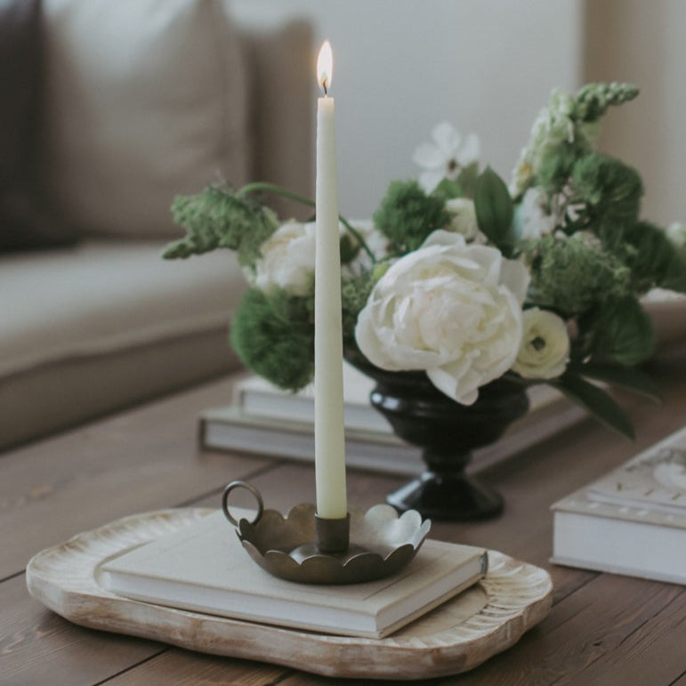 Scalloped Brass Candle holder