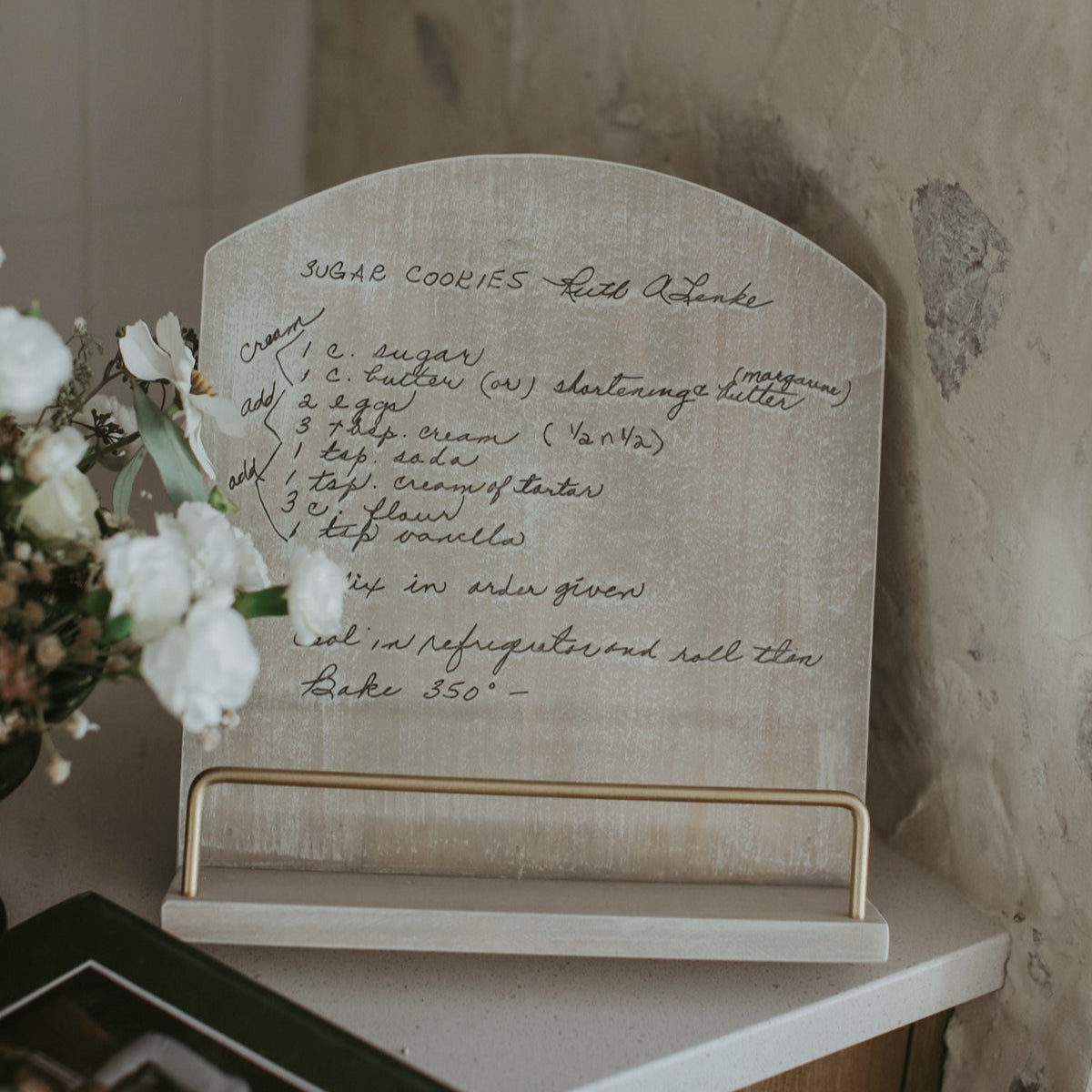 Cookbook Stand with recipe engraving